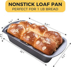 HONGBAKE 3 Pack Loaf Pan Set, 8.5 x 4.5 Inches With Wide Grips Nonstick Bread Tin, 1Lb Perfect for Homemade Baking, Grey