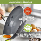GreenPan Valencia Pro Ceramic Nonstick 18" x 11" Double Burner Griddle Pan, Hard Anodized PFAS-Free, Induction Ready Cookware, Compatible on All Cooktops, Dishwasher Safe, Oven Safe to 600F, Gray