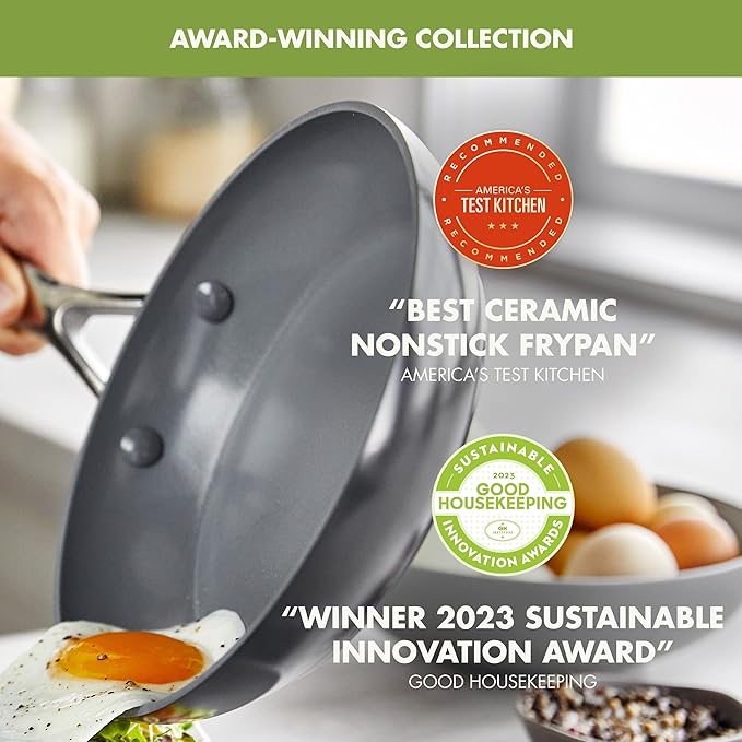 GreenPan Valencia Pro Ceramic Nonstick 18" x 11" Double Burner Griddle Pan, Hard Anodized PFAS-Free, Induction Ready Cookware, Compatible on All Cooktops, Dishwasher Safe, Oven Safe to 600F, Gray