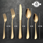 Gold Silverware Set, LIANYU 20 Piece Stainless Steel Flatware Cutlery Set for 4, Gold Mirror Finish, Ideal for Home Wedding Festival Party, Dishwasher Safe