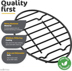GOURMEX Black, Oval Oven Roasting Rack with Integrated Feet | Ideal for Cooking, Baking, Roasting, Cooling and Grilling | Non-Stick Coating, PTFE Free | Oven and Dishwasher Safe Rack (6 x 9")