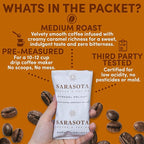 Coffee Packets – Salted Caramel Flavored Medium Roast Ground Coffee, Low Acid Mold Free 2 oz Packs for 12 Cup Brewers, Pre-Measured Fractional Packs, 12 Count Box – Sarasota