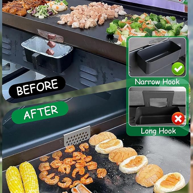 BBQ Tider Griddle Blocker Grease Gate for Blackstone Cooking Tools, 2Pack Grilling Goalie Bbq Mesh Screen Compatible with Many Griddle Accessories(Not For Old-style Long Hook 17" and 22" Blackstone)