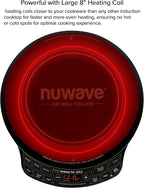 Nuwave Precision Induction Cooktop Gold, 12” Shatter-Proof Ceramic Glass Surface, Large 8” Heating Coil, Portable, 51Temp Settings 100°F to 575°F, 3 Wattage Settings 600, 900, and 1500 Watts