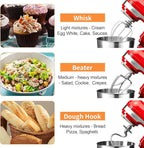 Geek Chef Electric Stand Mixer, 4.8QT 12 Speeds Tilt-head Food Mixer with Dough Hook, Whisk, Beater, Bowl, Rotary Knob for Home Kitchen Use, Bright Red