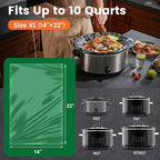 Slow Cooker Liners, Hotensil 14"x 22" 10 Count Cooking Bags Large Size Disposable Pot Liner, Fit 6QT to 10QT for Slow Cooker Cooking Trays, Multi-Purpose Durable Liners Plastic Bags, BPA Free
