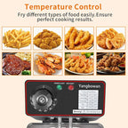3L Deep Fryer with Basket, 1300W Small Deep Fryers for Home Use, Fryer Pot with Temperature Control, View Window Lid,Stainless Steel Body Electric Deep Fryer Pot for Restaurant