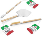 Senwosa Pizza Oven Accessories Set - 3 Piece Pizza Making Kit with Pizza Peel, Pizza Oven & Stone Brush with Scraper, Turning Fork & Bubble Popper - Tools for Indoor Outdoor Brick Wood Gas Ovens