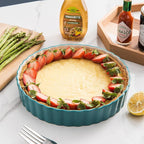 Wisenvoy Pie Pan Tart Pan Quiche Ceramic Pie Dish Pie Plate Tart Pans 9 inch Deep Dish Pie Pan Quiche Pan