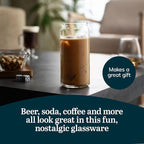 Libbey Classic Can XL Set of Drinking Glasses, Iced Coffee Cups Set of 4, 20 Oz, Dishwasher Safe Glass Beer Cups for Beverages and Cocktails