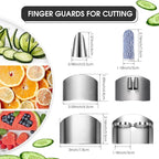 CHENGU 8 Pieces Finger Guard Set for Cutting Food Vegetables Stainless Steel Knife Cutting Protector Thumb Guard Protector to Avoid Hurting When Slicing and Chopping