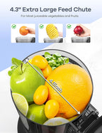 Ganiza Juicer Machines, Cold Press Juicer with Large Feed Chute for Whole Fruits & Vegetables, Slow Masticating juicers with 3 Replace Filters for Batch Juicing, Easy to Clean, BPA Free (Black)