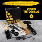 Alas Sushi Making Kit- Complete Sushi Making Kit for Beginners & Pros Sushi Makers, Perfect Sushi Making Kitchen Accessories Like Sushi Knife, 2 Sushi Mats, Rice Bazooka, Dipping Plate, & More (Black)