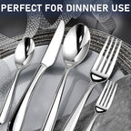 STILLOYE Heavy Duty Silverware Set for 6, 30 Piece Premium Stainless Steel Flatware Utensils Cutlery Set Including Steak Knife Fork and Spoon, Dishwasher Safe, Gift Package for Wedding Housewarming