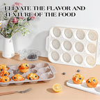 2 Pcs Silicone Muffin Pans for Baking with Metal Reinforced Frame, Nonstick Cupcake Tray for Oven, 12 Cups Regular Size Silicone Molds for Egg Bites, Dishwasher Safe (Brown, Cream)