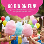 The Candery Cotton Candy Floss Sugar (2-Pack) Includes 100 Premium Cones | Raspberry Blue and Strawberry | Plastic, Reusable Jars | Easy Pour Spout or Scoop | Includes Scooper | 3 LBS Jars