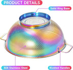 Rainbow Strainer for Kitchen, 5QT, Stainless Steel Colander with Handle for Fruits Vegetables Cooking Food, Dishwasher Safe