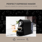 ChefWave Káva Espresso Machine - Nespresso-Compatible, 20 Bar Pressure, Fast Heat-Up, Compact Design, Auto Off, Dishwasher-Safe Water Tank