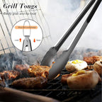 Griddle Accessories Kit - Grilling Accessories, Stainless Steel Heavy Duty Grill Tools Set with Spatula, Fork, Tongs and Gift-Box for Outdoor Barbecue, Home Grill (3PCS)