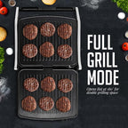 OVENTE Electric Panini Press Sandwich Maker, 1500W Indoor Grill with Non-Stick Coated Plates, Temperature Control & Removable Drip Tray, Opens 180 Degrees to Fit Any Type/Size of Food, Silver GP1861BR