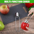 2 PCS Red Bell Pepper Seed Corer-multifunctional Fruit and Vegetable Core Remover Tool Stainless Steel Kitchen Gadgets for Pepper Pineapple Pear Apple Corer Vegetables Fruit