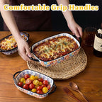 Ceramic Casserole Dishes for Oven, Hand-painted Polish Pottery Baking Dish Set of 2, 0.8QT / 2QT Porcelain Casserole Dish with Handles, Baking Pan Lasagna Pan, Gift for Family/Friend (Yellow)