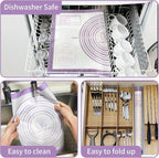 Non-stick Silicone Pastry Mat, Extra Large Silicone Baking Mat for Cookie Bread Pizza Pie Crust, Silicone Dough Mat for Rolling, Non-slip& Heat Resistant Purple 32X24 INCH