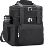 holuxer Insulated Lunch Bag & Lunch Box for Men - Double Deck Reusable Lunch Bag for Women Tote Cooler Bag Leakproof Soft Expandable - Extra Large Lunchbox for Work/Adult/Picnic/Outdoor (Black，22L)
