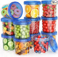 [12 Pack-24 Oz] Freezer Storage Containers Set, Small Plastic Containers with Twist Top Lids, Reusable Soup Containers for Meal Prep, Lunch, Leftovers