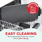 Dash Deluxe Everyday Griddle - Electric Griddle with Removable Plate - Nonstick, Easy-Clean Surface & Anti-Slip Base - Recipe Book Included - Red
