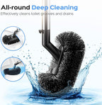 HAMITOR Toilet Plunger and Brush Set: 2 Pack 2 in 1 Stainless Steel Rustproof Combo with Curved Bristles - Heavy Duty Toilet Unclogging for Family Bathroom - Compact Apartment Cleaning Accessories