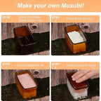 3PCS Clear Amber Onigiri Rice Ball Mold Maker Kit, Musubi Press, Triangle Sushi Press for Kid Lunch Bento, Non-stick, BPA-Free