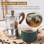 Silicone Sealing Ring AluminumReplacement Filter 9 Cup For Stove Top Espresso Maker Replacement Filler Parts Set Includes 1 Filter and 3 Upgraded Silicone Rings