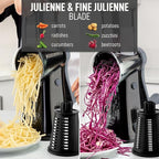 Zulay Kitchen Rotary Cheese Grater 5 Blade Cheese Shredder - Manual Hand Crank Cheese Grater With Reinforced Suction & 5 Interchangeable Drums - Easy to Use, Vegetable Chopper Round Mandoline Slicer