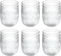 Beaded 15 oz Durable Acrylic Stemless Wine Glasses, Shatter-Resistant and Dishwasher-Safe Indoor/Outdoor Drinkware, Glass for Wine, Sangria, and Spritzers - Clear - Set of 6