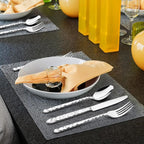 NICE KITCHEN 60 Piece Silverware Set for 12, Food-Grade Stainless Steel Utensils Set,Wave Style Design & Mirror Polished - Dishwasher Safe