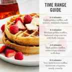 Martha Stewart Rotating Waffle Maker, 180° Flip Iron with PFAS-Free Nonstick Plates, Adjustable Timer, Ready Light, Drip Tray, Space Saving, Classic Round 7”, Easy to Clean, Stainless Steel, Linen