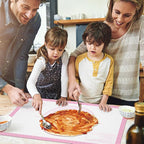 Silicone Pastry Mat for Dough Rolling, Extra Large Silicone Baking Mat with Measurements, Baking sheet for Cookies Fondant Pie Crust, Pink 28X20 INCH