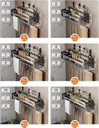 utensil hanger, wall mounted kitchen rail with hooks, waterproof hooks for kitchen utensils, easy installation without drilling (19.7 inches, Cups, 2)