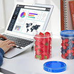6 Pack-32 OZ Freezer Storage Containers, Round Plastic Containers with Twist Top Lids, BPA Free Food Storage Containers, Leakproof Meal Prep Containers Microwave/Dishwasher Safe