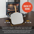 Chef Pomodoro Aluminum Metal Pizza Peel with Foldable Wood Handle for Easy Storage, Pizza Spatula, Gourmet Luxury Pizza Paddle for Baking Homemade Pizza Bread (18 x 20 inch)