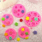 5Pcs Flower Molds Silicone Rose Chocolate Mold Daisy Flower Fondant Mould Polymer Clay Resin Mold Soap Ice Cube Gummy Sugar Wax Melt Molds for Baking and Cake Cupcake Decorating DIY Craft