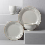Lenox White French Perle Groove 4Pc Place Setting, 6.95 LB
