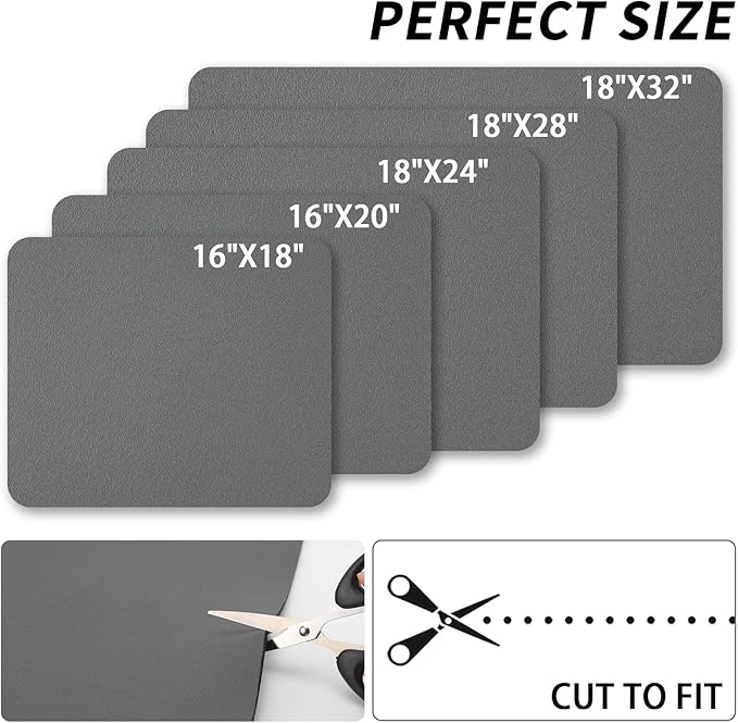 HotLive Dish Drying Mat for Kitchen Counter, Heat Resistant Drainer Mats with Non-slip Rubber Backed, Hide Stain Kitchen Super Absorbent Draining Mat, Easy to Clean Dish Rack Pad, Dark Grey 18"x28"