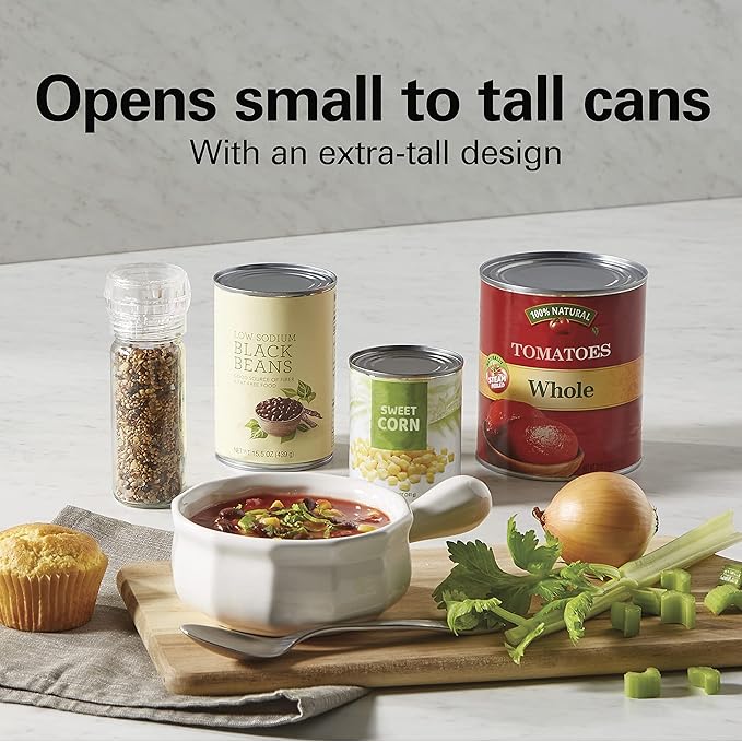 Hamilton Beach Electric Automatic Can Opener with Auto Shutoff,Knife Sharpener,Cord Storage,and SureCut Patented Technology,Extra Tall,Black,(Pack of 2)