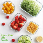 HOMBERKING Glass Food Storage Containers with Lids, 18 Piece Meal Prep Containers, Airtight Lunch Bento Boxes, BPA-Free & Leak Proof (9 Lids & 9 Containers) - Purple