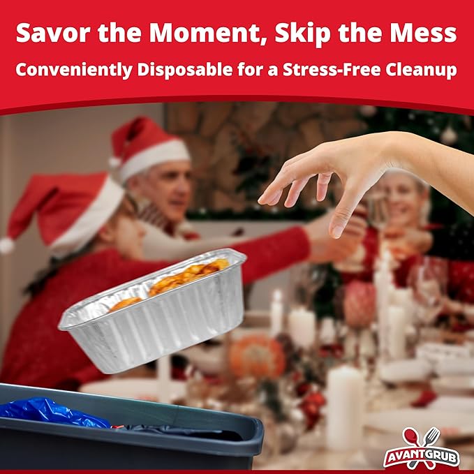 Chef-Grade Extra Thick 6 x 3.75in 1Lb Foil Loaf Pans 10 Pk. Best Disposable Bakeable Aluminum Tin Pan for Baking Bread, Small Meatloaf or Lemon Bundt Cake for Holiday Gifts, Bake Sales or Fundraisers.