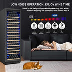 ORYMUSE 200 Bottle Upgrade Wine Cooler Refrigerator - 24 Inch Large Capacity Wine Fridge Built-In Freestanding, with Quiet Compressor, Professional Temperature Control & Wine Cellar - Black