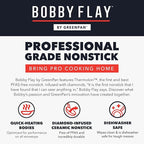GreenPan x Bobby Flay 11” Nonstick Square Griddle Pan, PFAS-Free Diamond Ceramic,Stay-Cool Silicone Handle, Easy Clean Dishwasher & Oven Safe Skillet, Graphite