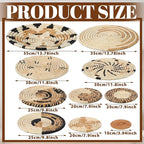 Tatuo 11 Pcs Boho Wall Basket Decor Bulrush Woven Wall Hanging Art Round Farmhouse Rustic Handmade Wicker for Summer Home, Bedroom, Living Room, Kitchen Decorations, Multi Sizes(Artistic)